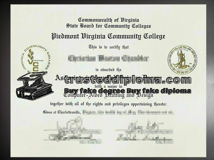 purchase realistic Piedmont Virginia Community College diploma
