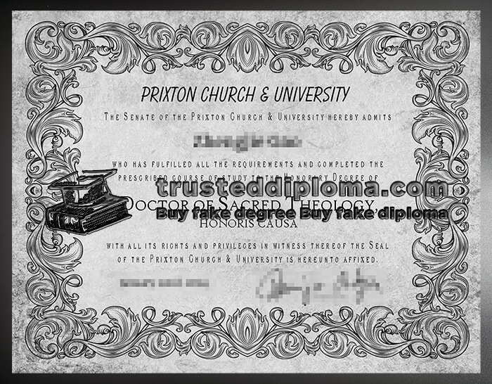 purchase realistic Prixton Church & University diploma