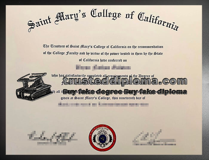 purchase realistic Saint Mary's College of California diploma