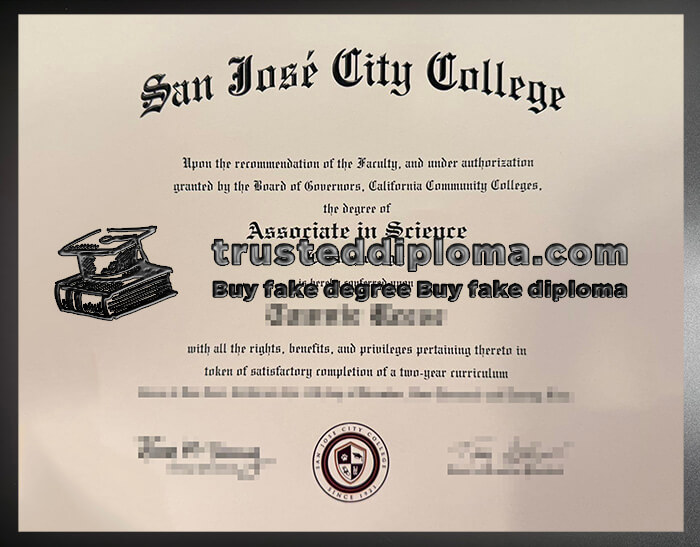 purchase realistic San Jose City College diploma