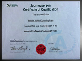 purchase realistic Saskatchewan Journeyperson Certificate of Qualification