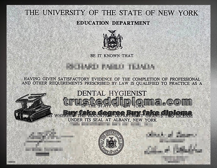 purchase realistic USNY Dental Hygienist certificate