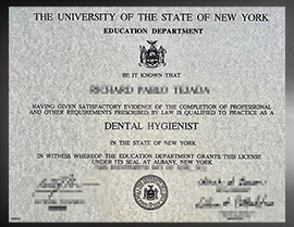 purchase realistic USNY Dental Hygienist certificate
