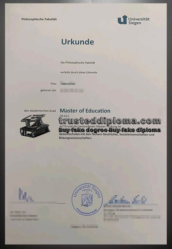 purchase realistic Universität Siegen diploma