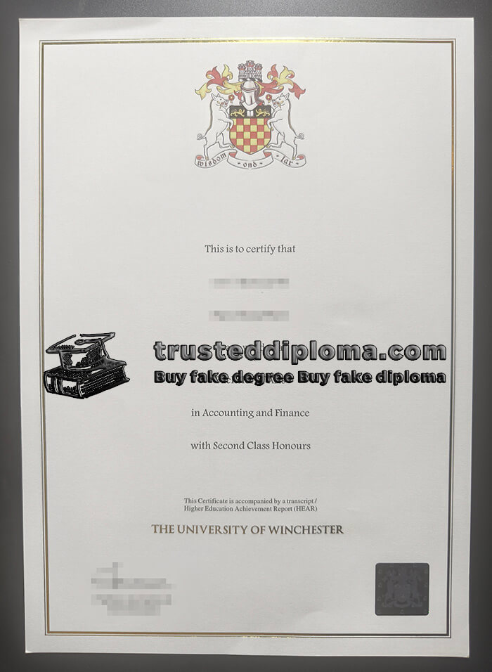 purchase realistic University of Winchester diploma