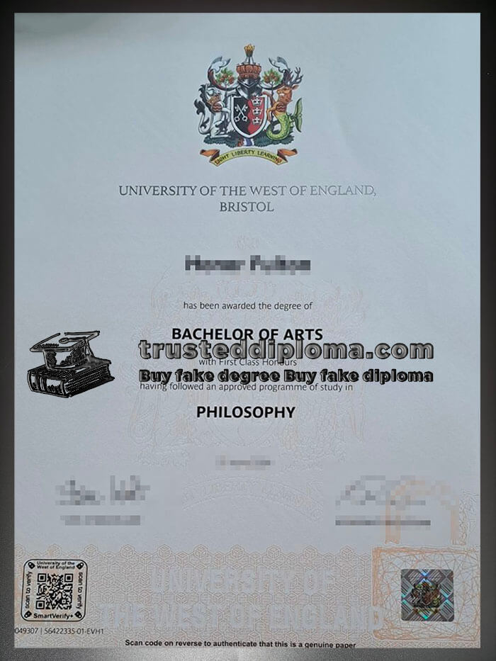 purchase realistic University of the West of England Bristol diploma