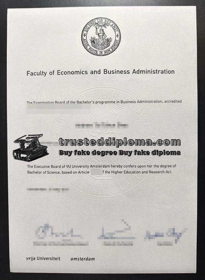 purchase realistic Vrije Universiteit Amsterdam diploma