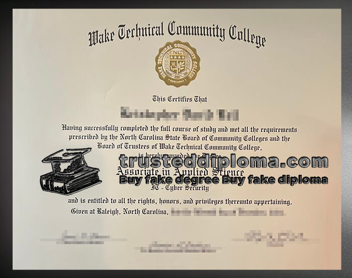 purchase realistic Wake Technical Community College diploma