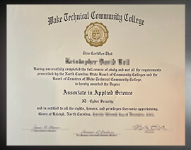 purchase realistic Wake Technical Community College degree