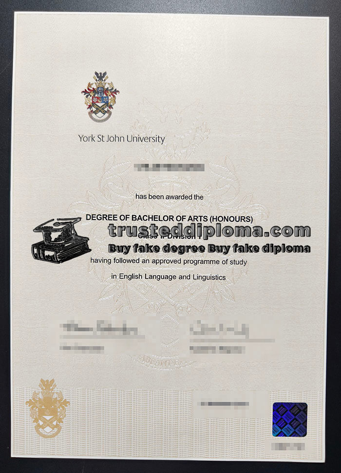 purchase realistic York St John University diploma