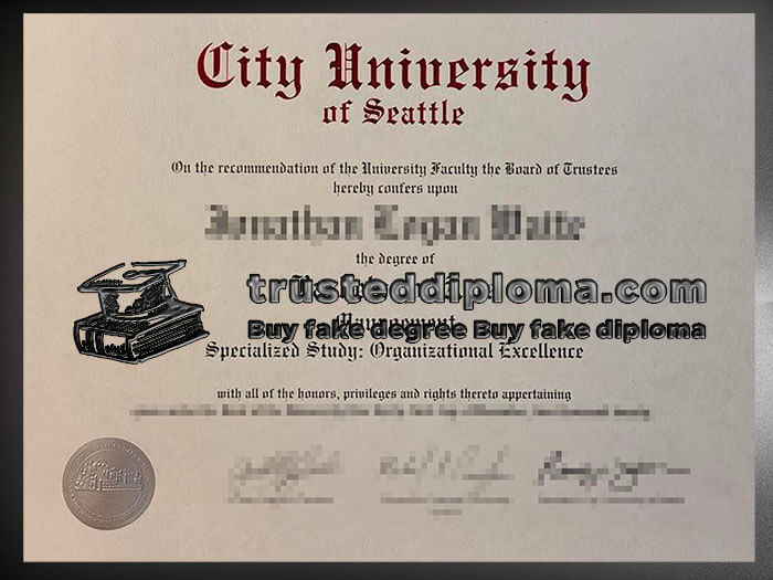 purchase realistic City University of Seattle diploma