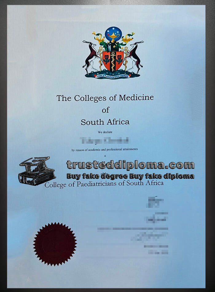 purchase realistic College of Medicine of South Africa certificate