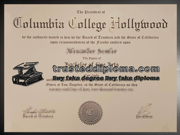 purchase realistic Columbia College Hollywood diploma
