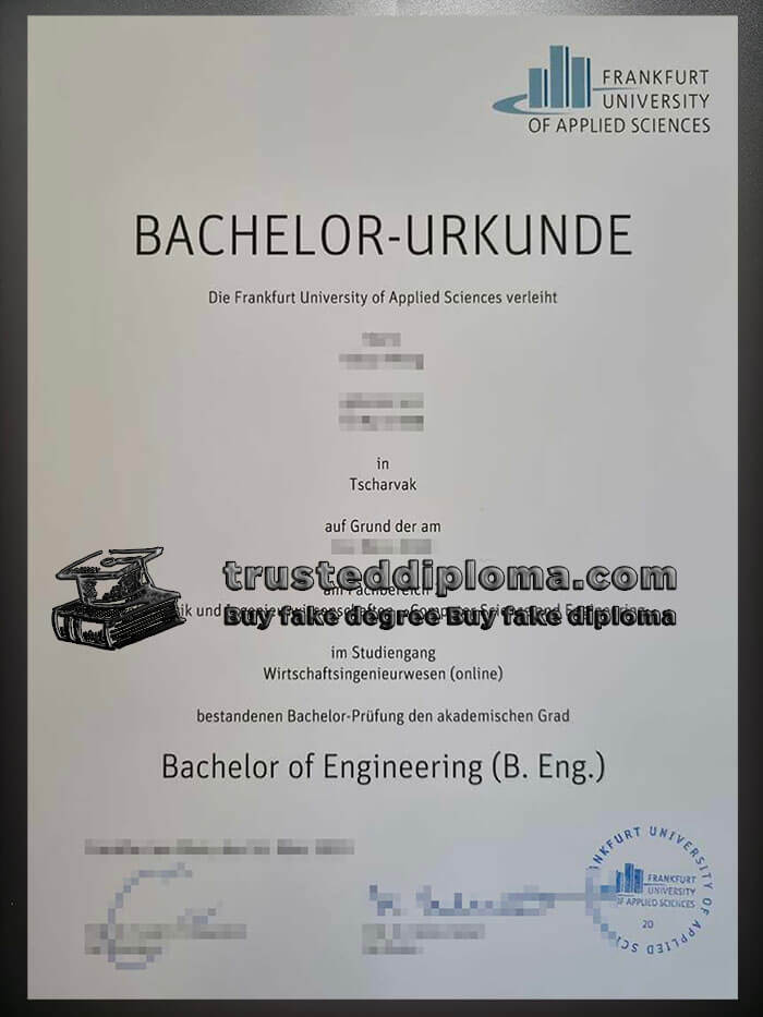 purchase realistic Frankfurt University of Applied Sciences diploma