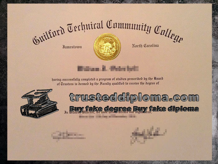 purchase realistic Guilford Technical Community College diploma