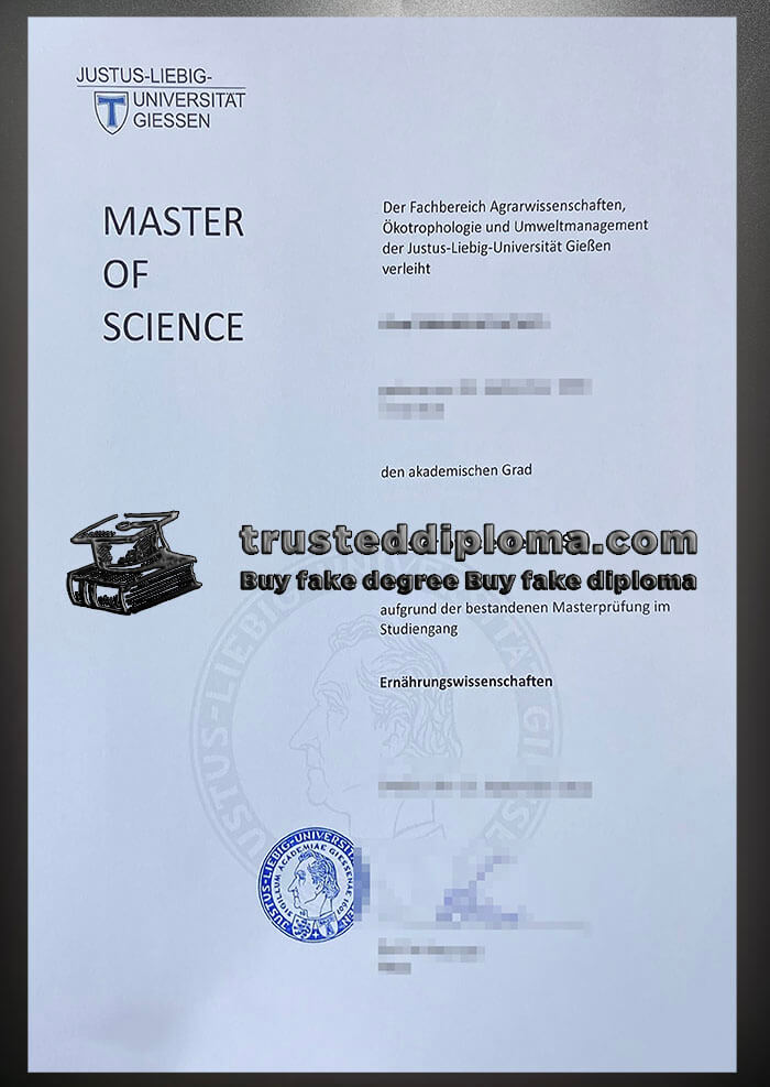 purchase realistic Justus Liebig University Giessen diploma