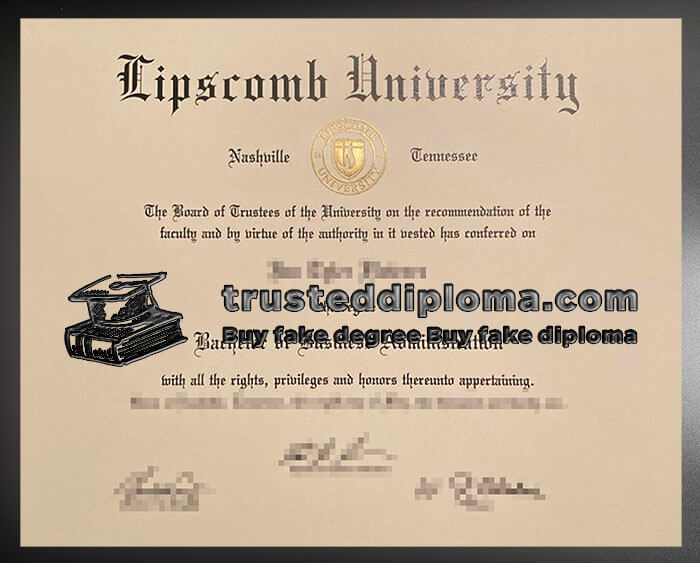purchase realistic Lipscomb University diploma