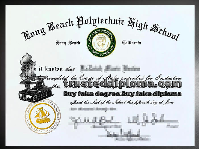 purchase realistic Long Beach Polytechnic High School diploma