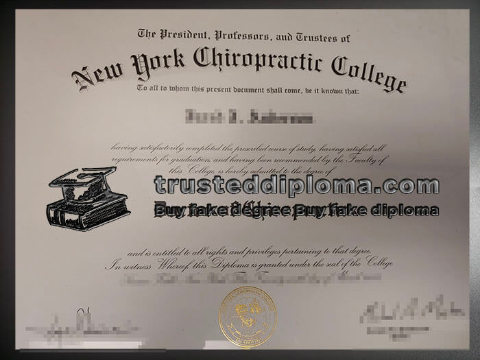 purchase realistic New York Chiropractic College diploma