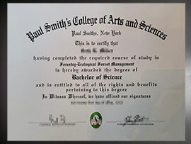 purchase realistic Paul Smith's College of Arts and Sciences degree