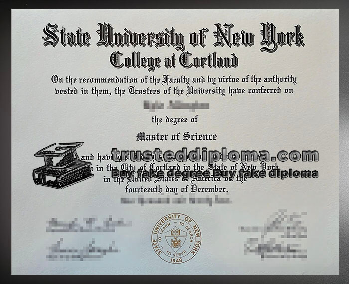 purchase realistic SUNY Cortland diploma