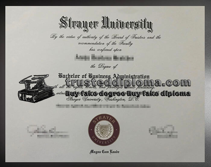 purchase realsitic Strayer University diploma