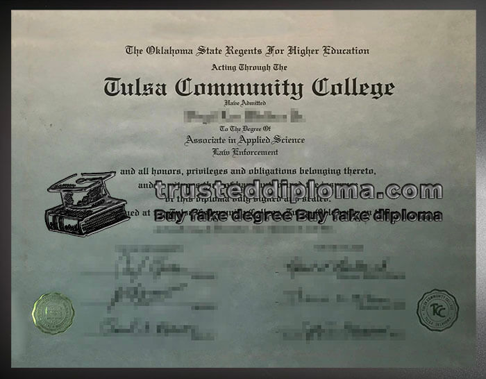 purchase realistic Tulsa Community College diploma