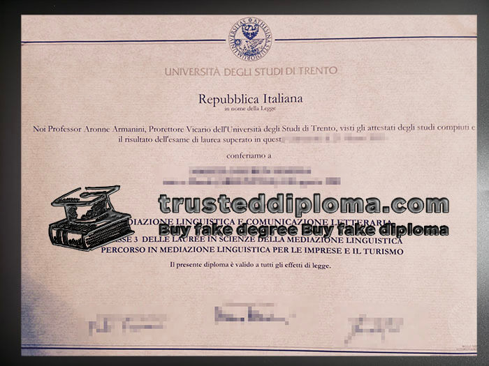 purchase realistic Universita Degli Studi di Trento diploma