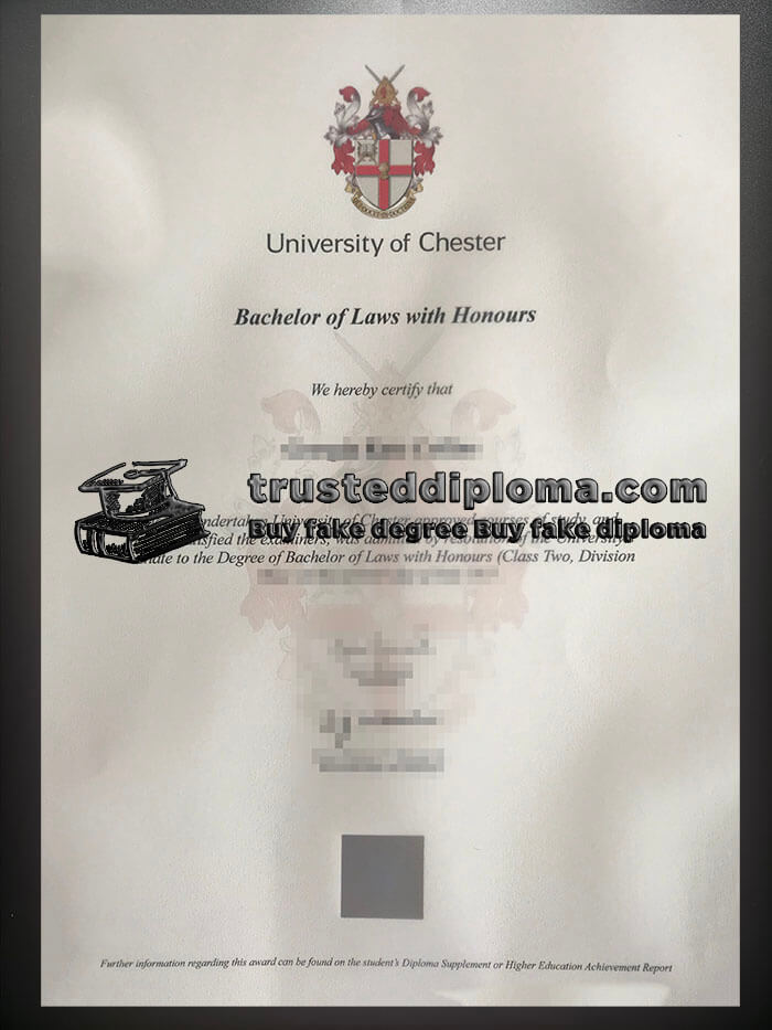 purchase realistic University of Chester diploma