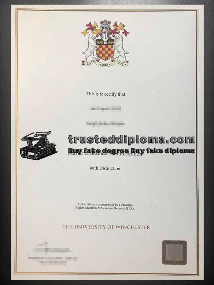 purchase realistic University of Winchester diploma