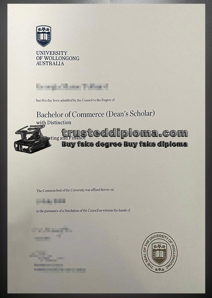 purchase realistic University of Wollongong Australia diploma
