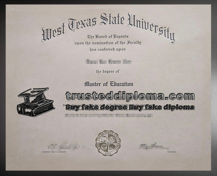 purchase realistic West Texas State University diploma