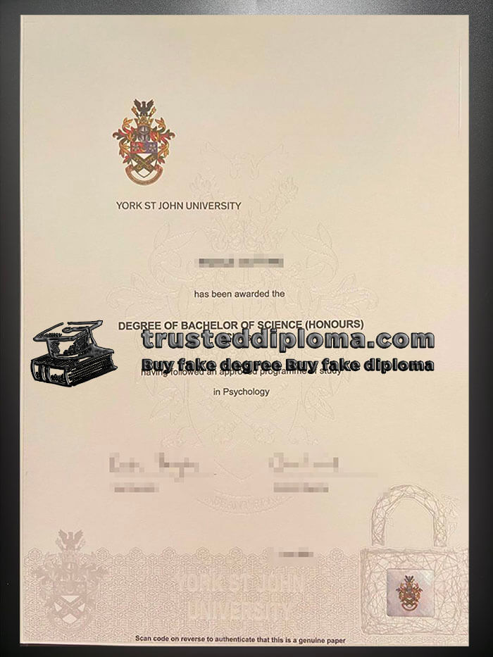 purchase realistic York St John University diploma