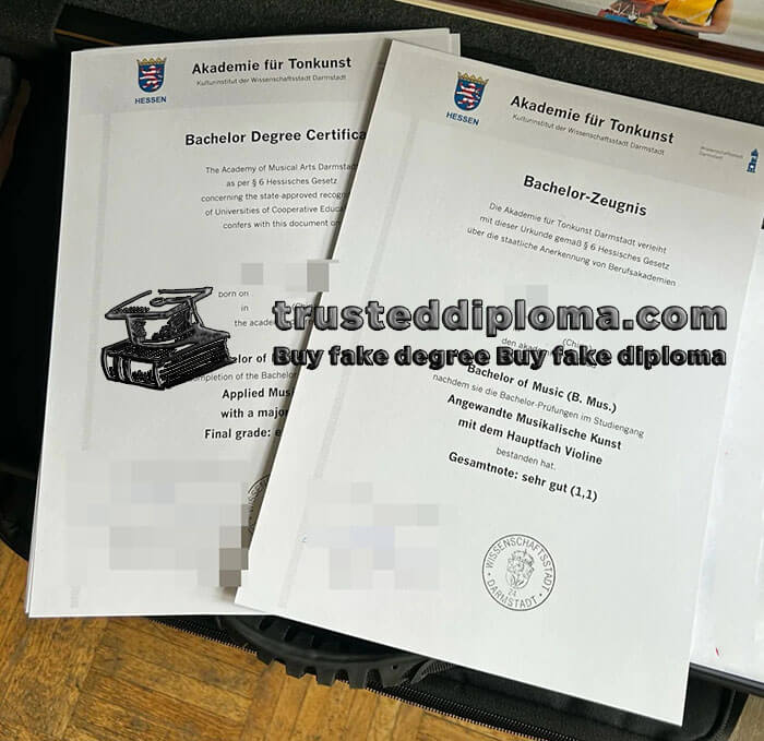 purchase realistic Akademie für Tonkunst in Darmstadt diploma