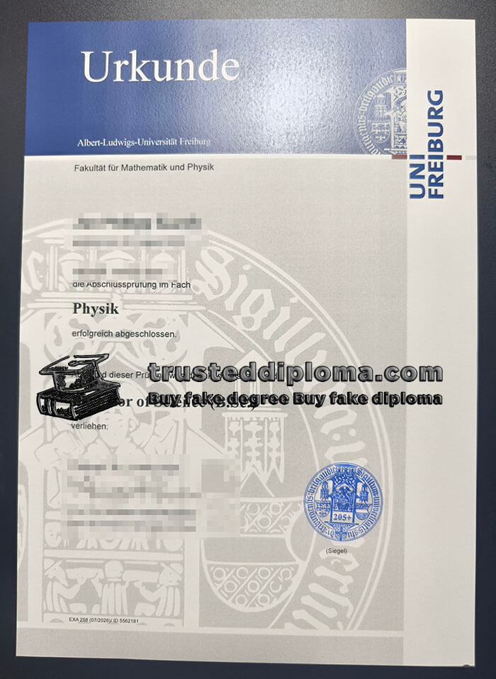 purchase realistic Albert Ludwigs Universität Freiburg Urkunde