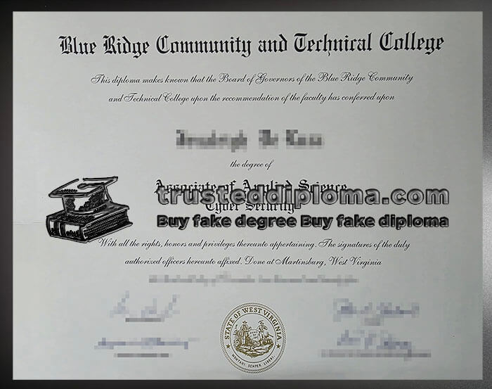 purchase realistic Blue Ridge Community and Technical College diploma