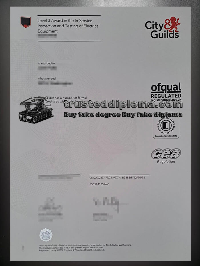 purchase realistic City & Guilds 2377-77 Certificate