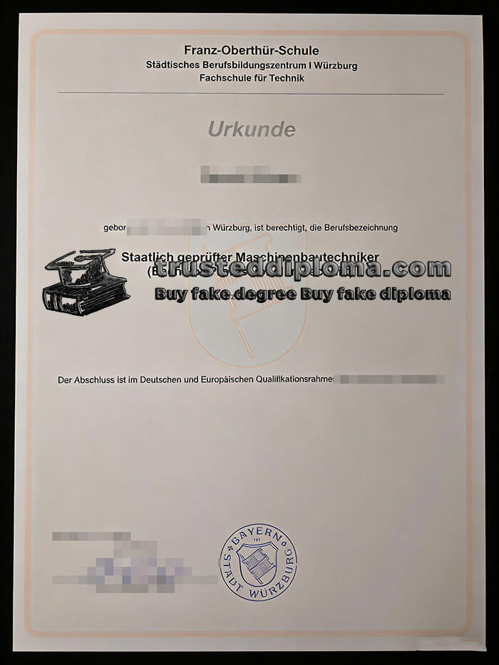 purchase realistic Franz Oberthür Schule diploma