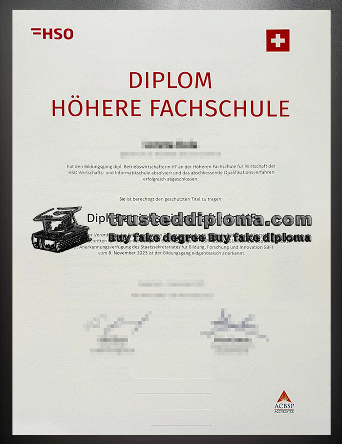 purchase realistic HSO Wirtschafts und Informatikschule diploma