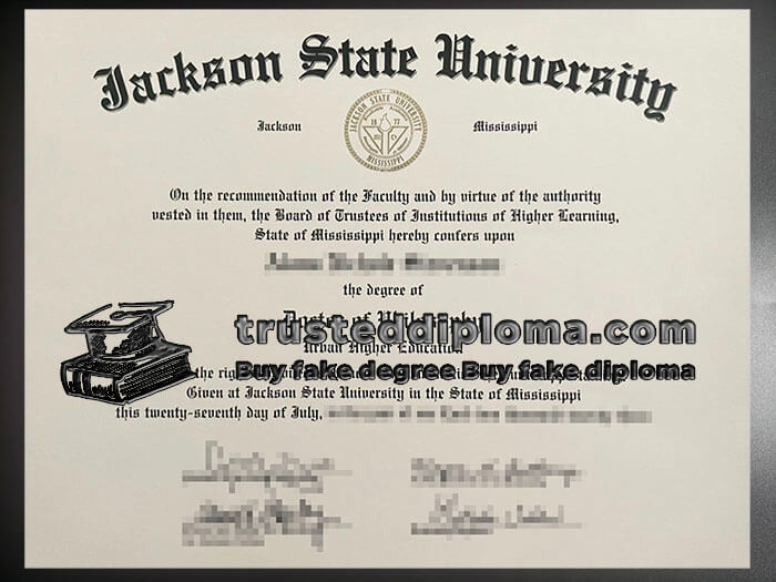 purchase realistic Jackson State University diploma