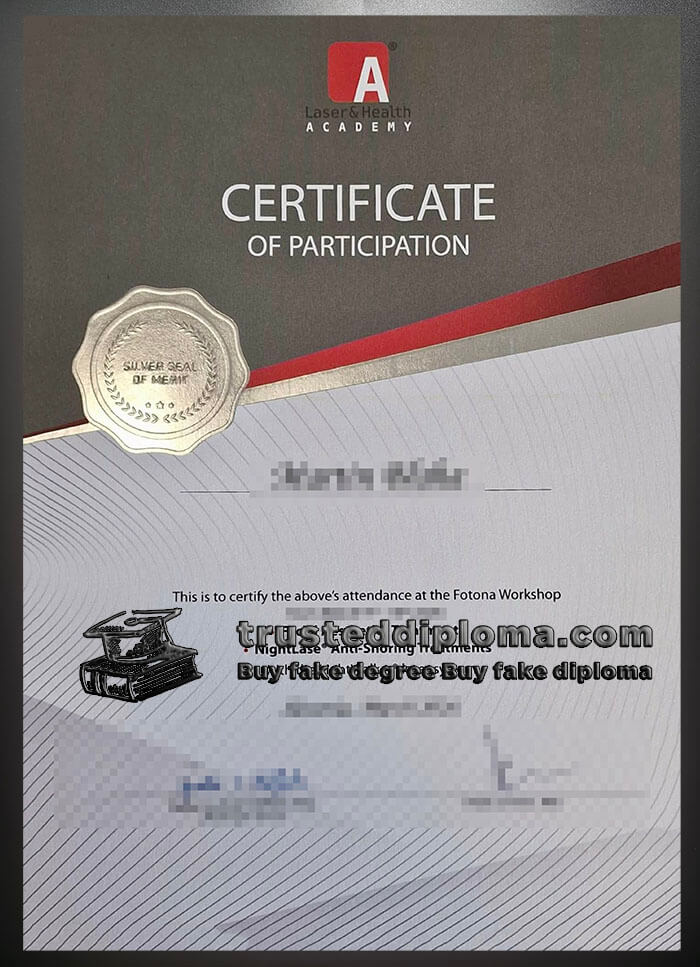 purchase realistic Laser Health Academy certificate