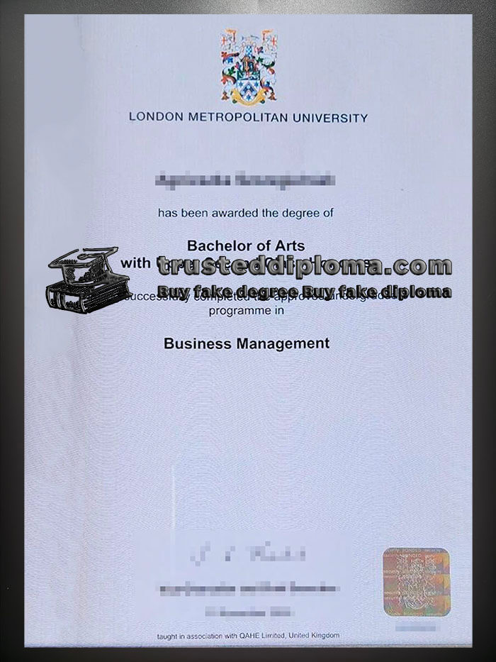 purchase realistic London Metropolitan University diploma