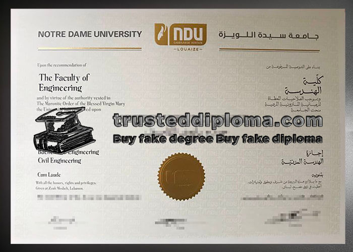 purchase realistic Notre Dame University diploma