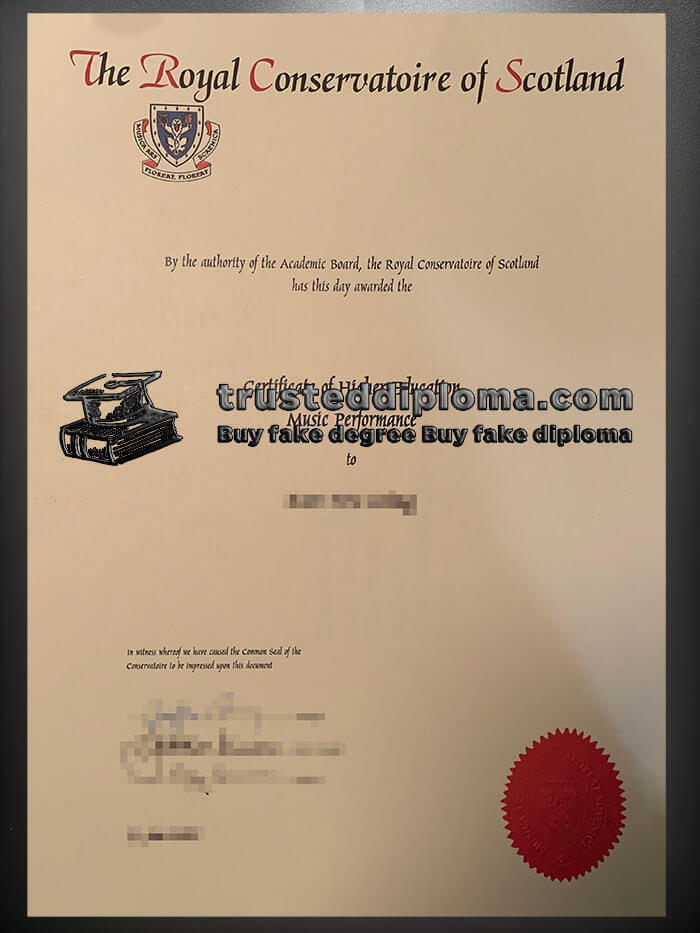 purchase realistic Royal Conservatoire of Scotland certificate