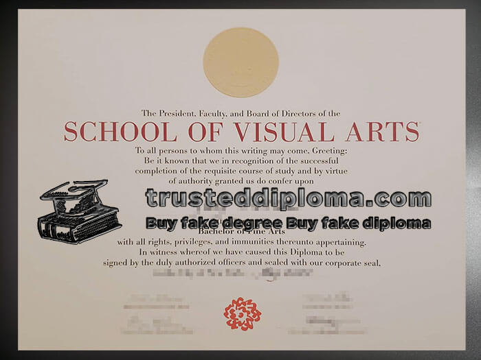 purchase realistic School of Visual Arts diploma