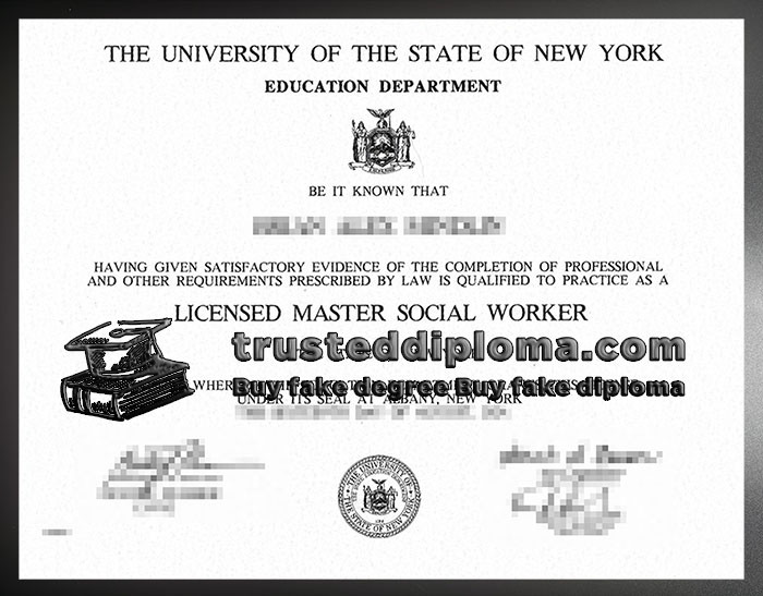 USNY Licensed Master Social Worker certificate