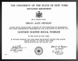 USNY Licensed Master Social Worker certificate