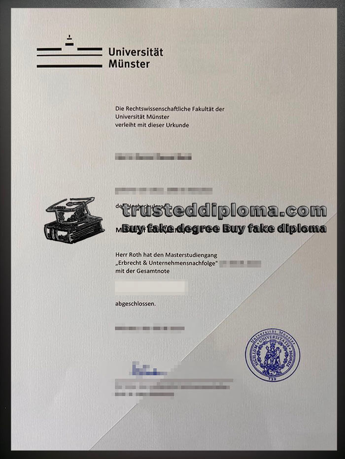 purchase realistic Universitat Munster diploma