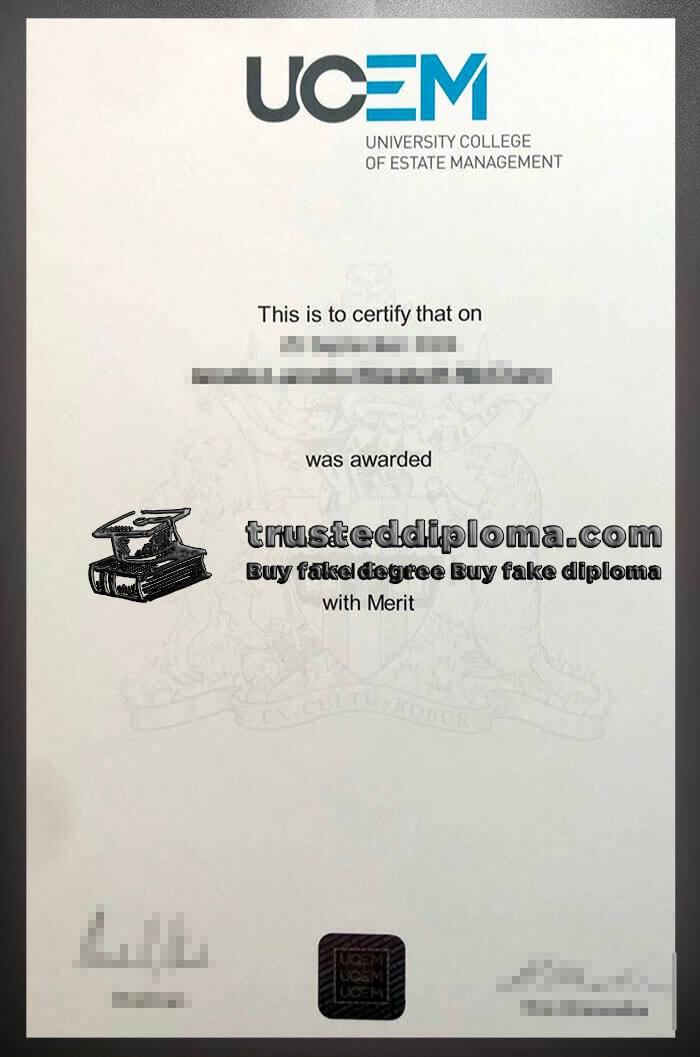 purchase realistic University College of Estate Management diploma