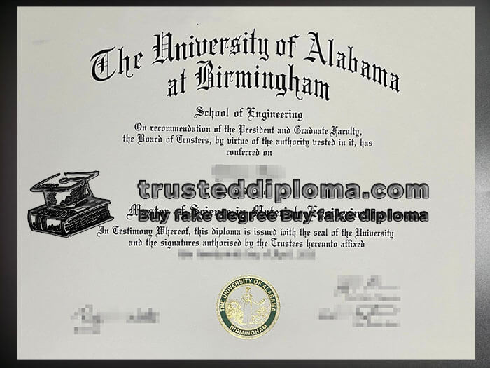 purchase realistic University of Alabama at Birmingham diploma